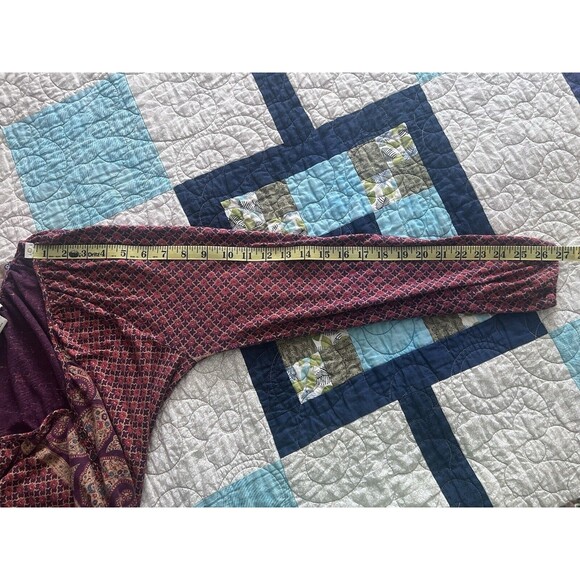 Lucky Brand Blouse Womens Medium Purple Paisley Loose Long Sleeve Boho Flowy - Picture 5 of 11
